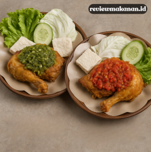 ayam penyet sambal ijo