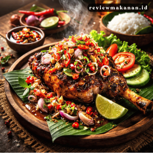 paha kambing bakar sambal matah